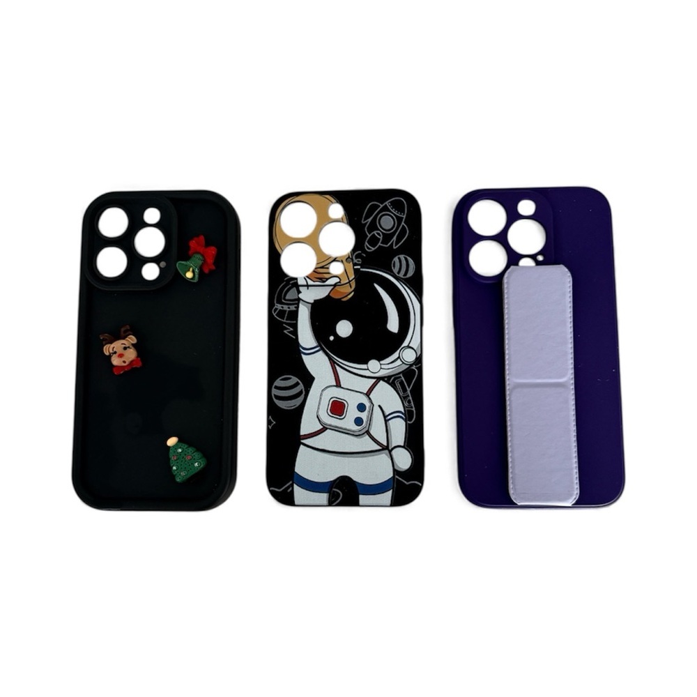 IPhone 14 Pro Phone Case Bundle – Holiday Case, Astronaut Case & Purple Case!